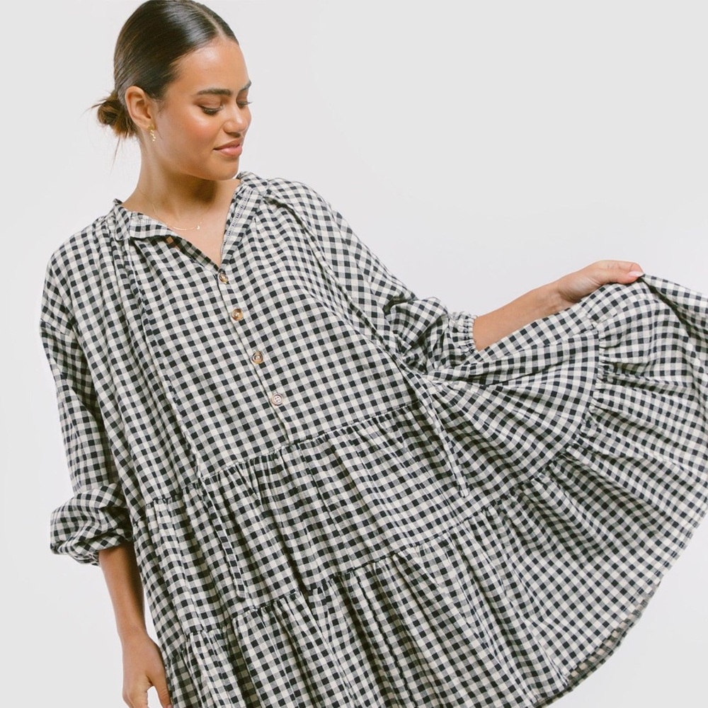 Black and White Gingham Dress